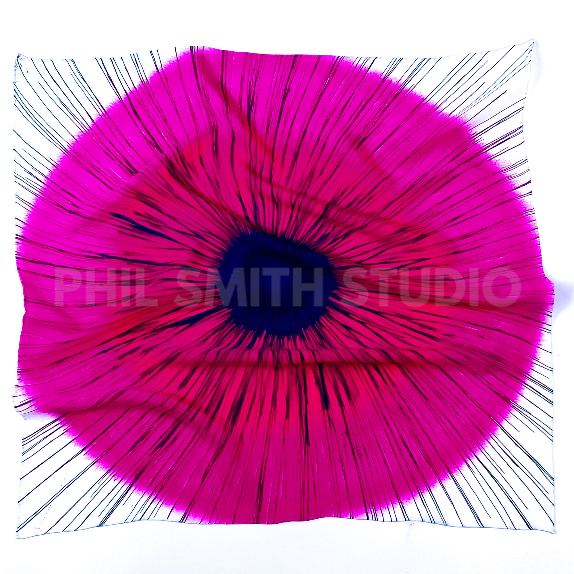 'Fission ' Pure Silk Scarf, Pink and Navy